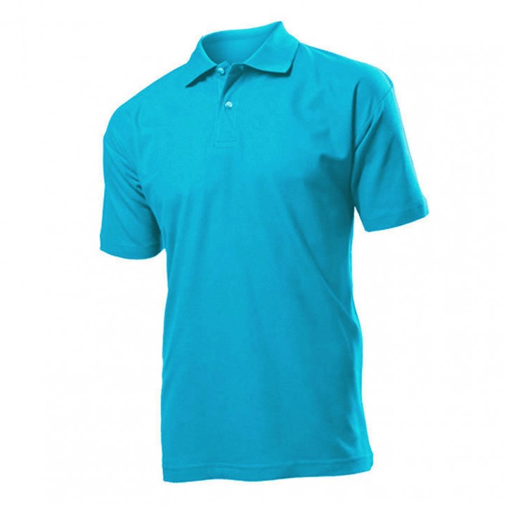 Turkuaz Polo Yaka Pike Dokuma Promosyon T-Shirt – Düğmeli Logo Baskılı Kurumsal Tişört